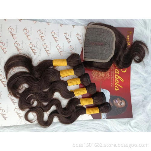 First Beauty human hair bundles and closure set Cabelo 8 piece set bundles with closure hair bundles product set